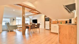 Η κουζίνα ή μικρή κουζίνα στο Mühlenhaus Windmühle