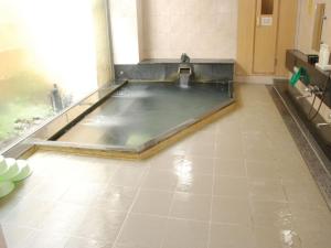 ein großer Pool mit Wasser in einem großen Zimmer in der Unterkunft Takayama City Hotel Four Seasons in Takayama