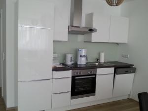 Kuchnia lub aneks kuchenny w obiekcie PENTHOUSE Griemann 1 mit Infrarotkabine und eigener Dachterrasse für max 4 Personen