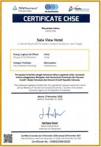 Sertifikat, nagrada, logo ili drugi dokument prikazan u objektu Sala View Hotel