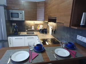 Kuchyň nebo kuchyňský kout v ubytování Family apartmán Kovářská