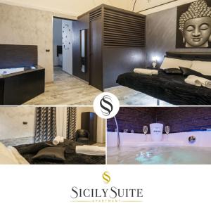 Posteľ alebo postele v izbe v ubytovaní Sicily Suite