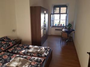 Posteľ alebo postele v izbe v ubytovaní Apartmany 123
