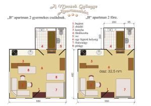Plán poschodí v ubytovaní A Mecsek Gyöngye Apartmanhaz