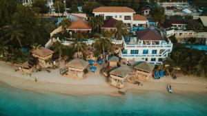 an aerial view of a resort on a beach at Voda Krasna Resort & Restaurant in Alcoy