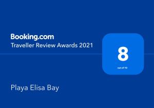 Certifikát, ocenenie alebo iný dokument vystavený v ubytovaní Playa Elisa Bay MP009