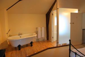 a large bathroom with a tub and a shower at The Olive Branch in Ilfracombe