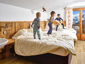 Cama o camas de una habitación en Alpengasthof Hochsöll