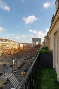 a view from a balcony of a city street at Montfleuri in Paris