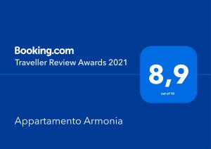 Appartamento Armonia tanúsítványa, márkajelzése vagy díja