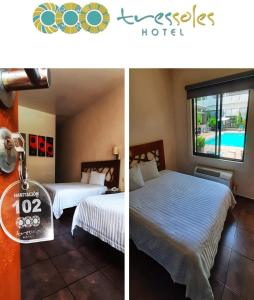 Un ou plusieurs lits dans un hébergement de l'établissement Hotel Tres Soles