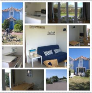 een collage van foto's van verschillende soorten huizen bij Maison Vendée 2ch piscine wifi in Talmont