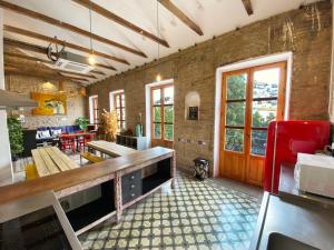 Kuchyň nebo kuchyňský kout v ubytování ECO Hostel
