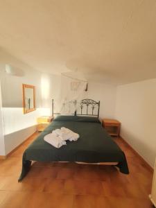 Santa MariaにあるTerrazza Mercurioのベッドルーム1室(ベッド1台、タオル2枚付)
