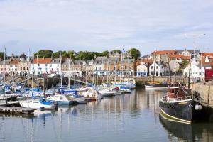 a bunch of boats are docked in a harbor at The Loft - Remarkable 2-Bed Anstruther Apartment in Anstruther