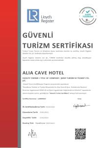 Сертификат, награда, вывеска или другой документ, выставленный в Alia Cave Hotel
