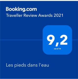 a screenshot of a text box with the words travel review awards on it at Les pieds dans l'eau in Les Trois-Îlets