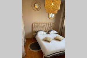 1 dormitorio con 1 cama con 2 almohadas en Villa SAGRADA - LE BOHEME ****, en Toulouse