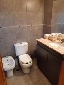 un baño con inodoro y lavabo en El Comienzo, en San Martín de los Andes 12 fotos más