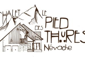 a sketch of a house with a mountain at Le Pied des Thûres - Family Chalet to host memorable moments! in Névache