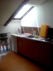 kuchnia ze zlewem i oknem w obiekcie Apartment Damir w mieście Opatija