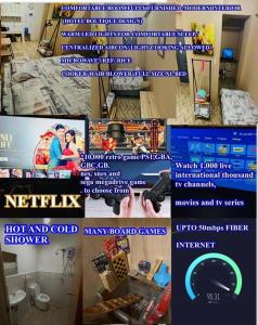 un collage de fotos de diferentes sitios web en JT RESIDENCES QC SANITIZE GAMES FIBER INTERNET NETFLIX THOUSAND CABLE TV en Manila