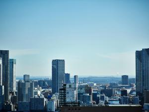 a view of a city skyline with tall buildings at Mitsui Garden Hotel Ginza Premier in Tokyo