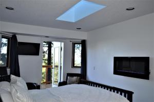 a bedroom with a bed and a tv on a wall at Armand Heights in Ganges