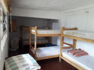 a room with four bunk beds in a room at Hostel La Cruz del Sur in La Paloma