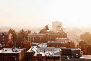 Nespecifikovaný výhled na destinaci Portland nebo výhled na město při pohledu z hotelu