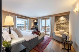Hôtel de Verbier SUP客房内的一张或多张床位