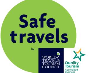 a poster for a safe travels event with the words world tourism council at Isabella at Kyneton in Kyneton