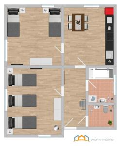 Plantegningen på SAD100 - Gemütliche Monteurwohnungen in Schwandorf