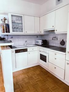 Kuchnia lub aneks kuchenny w obiekcie Ferienwohnung Karasek mit Seeblick