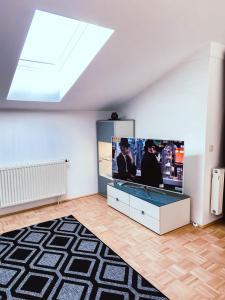 TV a/nebo společenská místnost v ubytování Ferienwohnung Karasek mit Seeblick