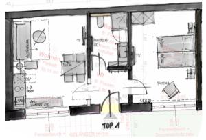 Plán poschodí v ubytovaní Apartments Galumbo - bleiben & genießen