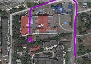 a map of the proposed site of a football stadium at Hotel Strike in Vinnytsya