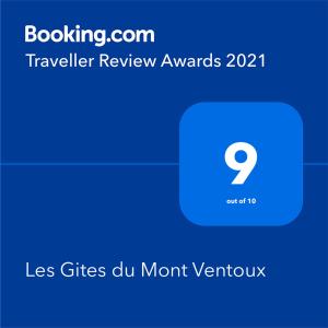 una captura de pantalla de un teléfono con el número. en Les Gites du Mont Ventoux, en Bédoin
