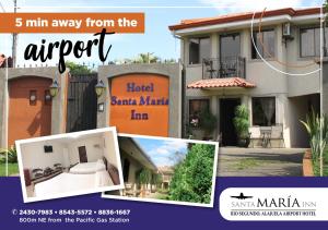 a collage of pictures of a house with a sign at Hotel Santa Maria Inn in Alajuela