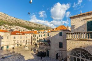 een stad met gebouwen en vogels in de lucht bij APARTMENT PLACA DUBROVNIK 2 in Dubrovnik