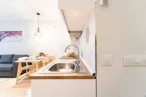A kitchen or kitchenette at EdSam Madrid Apartments White