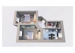 Půdorys ubytování Residence IRON CUBE