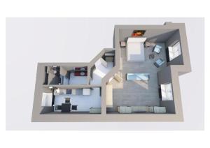 Půdorys ubytování Residence IRON CUBE