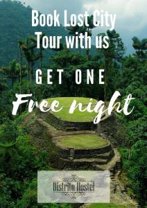 a book lost city tour with us get one tree myth at Distrito Hostel in Santa Marta
