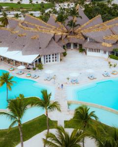 an overhead view of the pool at the resort at Eden Roc Cap Cana in Punta Cana