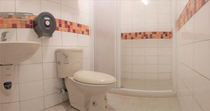 a bathroom with a toilet and a sink and a shower at Kenting Good Homestay in Kenting