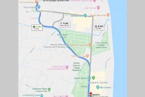 a map of the bus route in ontario at Great Deals at The Grange, Ingoldmells in Skegness