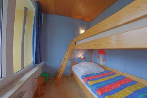 Dormitorio infantil con litera en una habitación en Apartment 217, en Hohegeiss