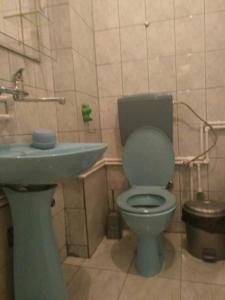 a bathroom with a green toilet and a sink at Apartments Filemi in Ohrid