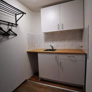 Kuchyň nebo kuchyňský kout v ubytování FeWo Fernsicht Crystal